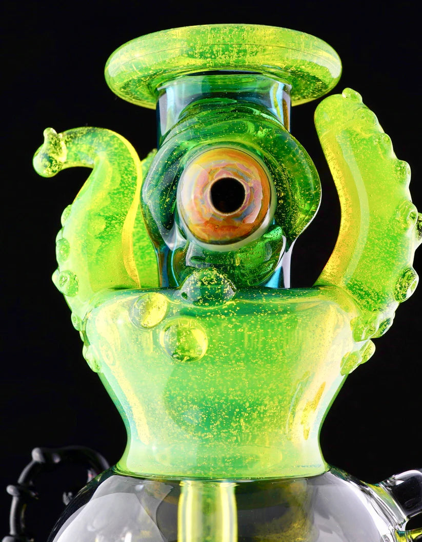 HARDCORE TOKE / PIRATT - Sunset Slyme y Lost City Balloon Perc Alien Bio Mech Rig con detalles de ópalo triturado