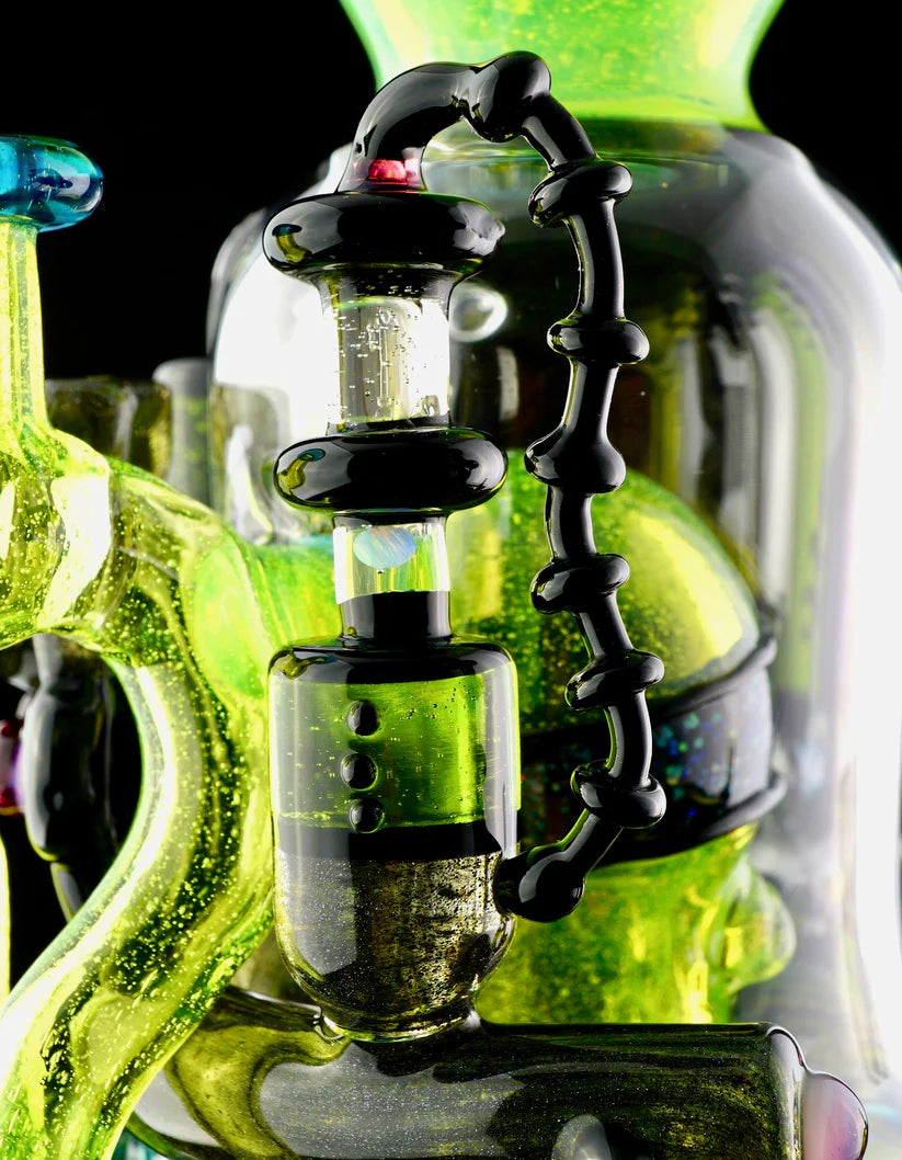 HARDCORE TOKE / PIRATT - Sunset Slyme y Lost City Balloon Perc Alien Bio Mech Rig con detalles de ópalo triturado