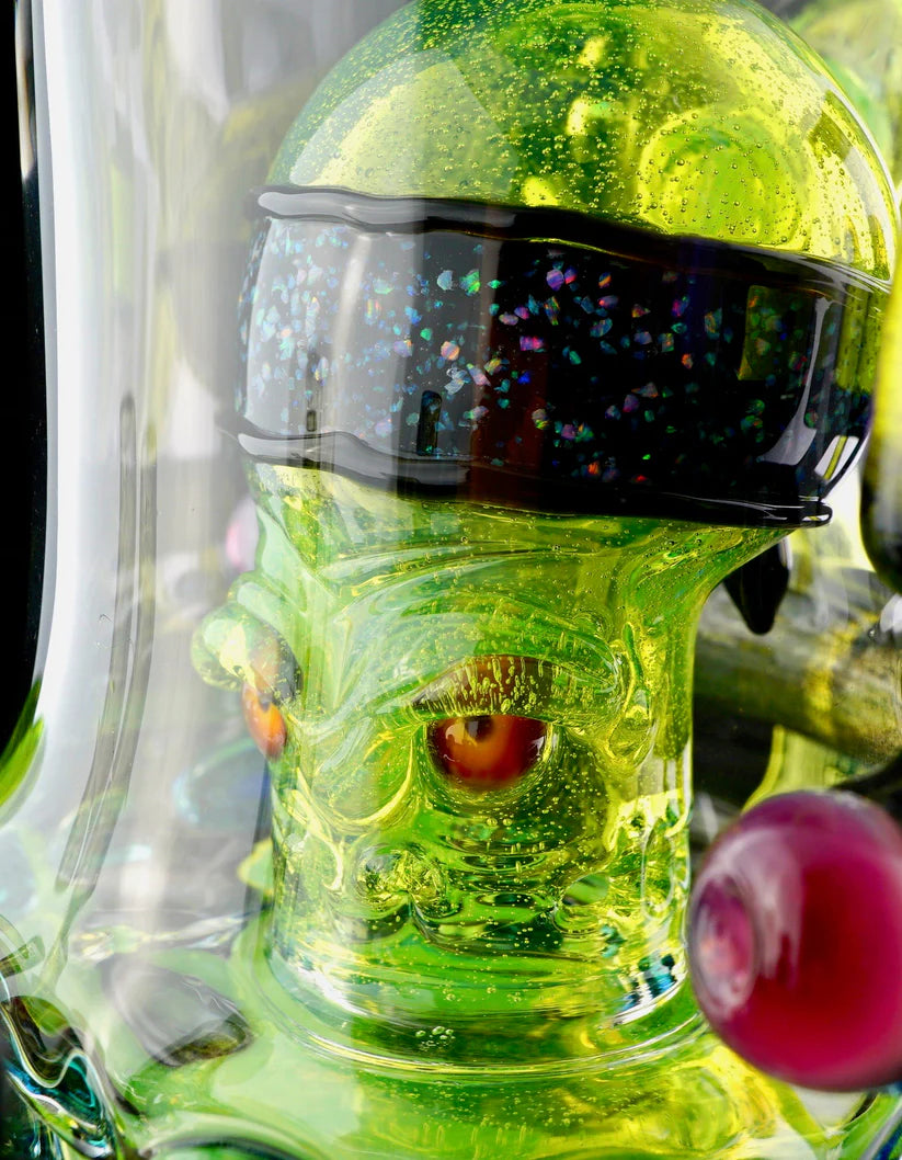 HARDCORE TOKE / PIRATT - Sunset Slyme y Lost City Balloon Perc Alien Bio Mech Rig con detalles de ópalo triturado