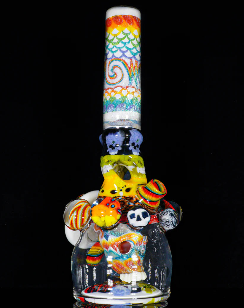 WYG / CRUNKLESTEIN - Tube de crâne UV Rainbow Dichro Dotstack Wigwag Chipstack