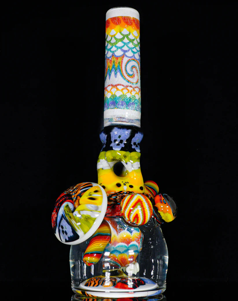 WYG / CRUNKLESTEIN - Tube de crâne UV Rainbow Dichro Dotstack Wigwag Chipstack